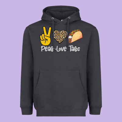 Peace Love Tacos Heavyweight Hoodie Designed By Bettercallsaul