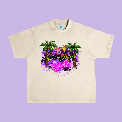 Summer Night Urban Heavy Tee Designed By Nancycooperartshop