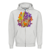 Dove Grey halloween patch Zipper Hoodie - BundleAndBundleShop