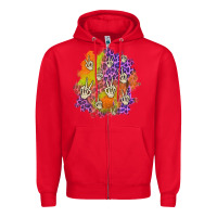 Red halloween patch Zipper Hoodie - BundleAndBundleShop