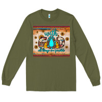 Army Green with god all things are possible matthew 19 26 Long Sleeve Tee - JahusDesignShop