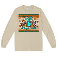 Mushroom with god all things are possible matthew 19 26 Long Sleeve Tee - JahusDesignShop