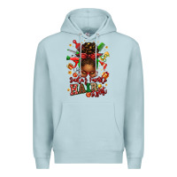 Blue Mist santas favorite hair stylist afro messy bun Premium Hoodie - texasbilliewilder