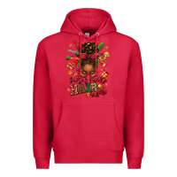 Cardinal santas favorite hair stylist afro messy bun Premium Hoodie - texasbilliewilder