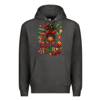 Charcoal Heather santas favorite hair stylist afro messy bun Premium Hoodie - texasbilliewilder