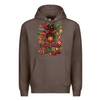 Coffee santas favorite hair stylist afro messy bun Premium Hoodie - texasbilliewilder
