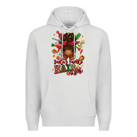 Dove Grey santas favorite hair stylist afro messy bun Premium Hoodie - texasbilliewilder