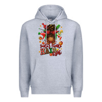 Heather Grey santas favorite hair stylist afro messy bun Premium Hoodie - texasbilliewilder