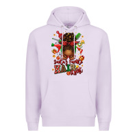 Lilac santas favorite hair stylist afro messy bun Premium Hoodie - texasbilliewilder
