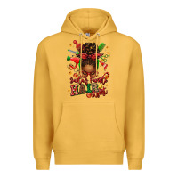 Mustard santas favorite hair stylist afro messy bun Premium Hoodie - texasbilliewilder
