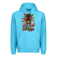 Ocean Blue santas favorite hair stylist afro messy bun Premium Hoodie - texasbilliewilder