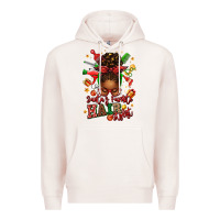 Pale Pink santas favorite hair stylist afro messy bun Premium Hoodie - texasbilliewilder
