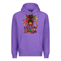 Purple santas favorite hair stylist afro messy bun Premium Hoodie - texasbilliewilder