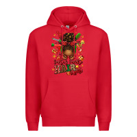 Red santas favorite hair stylist afro messy bun Premium Hoodie - texasbilliewilder