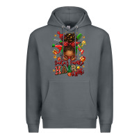 Rock santas favorite hair stylist afro messy bun Premium Hoodie - texasbilliewilder