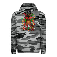 Slate Camo santas favorite hair stylist afro messy bun Premium Hoodie - texasbilliewilder