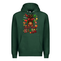 Sports Green santas favorite hair stylist afro messy bun Premium Hoodie - texasbilliewilder