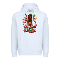 White santas favorite hair stylist afro messy bun Premium Hoodie - texasbilliewilder