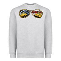 Heather Grey bus driver american sunglasses Heavyweight Sweatshirt - Jasminsmagicworld
