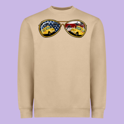 Bus Driver American Sunglasses Heavyweight Sweatshirt Designed By Jasminsmagicworld