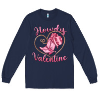 Navy howdy valentine Long Sleeve Tee - MaliasSmallBusiness