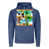 Vintage Denim tropical animals seamless pattern Vintage Hoodie - BundleAndBundleShop