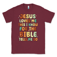 Burgundy jesus loves me this i know for the bible tells me Classic Tee - MaliasSmallBusiness