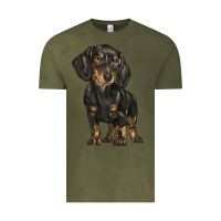 Vintage Olive dachshund Vintage Tee - BarkalooDesign