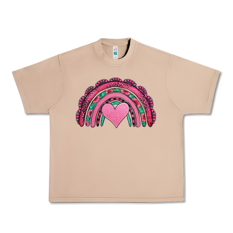 Valentines Day Pink Gemstones Rainbow Urban Heavy Tee by Jasminsmagicworld | Teevron