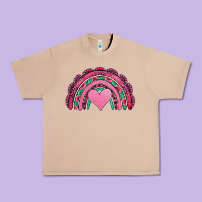 Valentines Day Pink Gemstones Rainbow Urban Heavy Tee Designed By Jasminsmagicworld