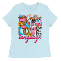 Baby Blue coffee is my love language Ladies Tee - Zillion Design Studio