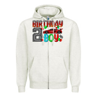 Oatmeal Heather birthday boy 2 Zipper Hoodie - BundleAndBundleShop