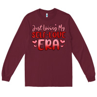 Burgundy just loving my self love era Long Sleeve Tee - MaliasSmallBusiness
