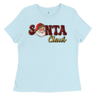 Baby Blue santa claus Ladies Tee - RanaPortraitStore