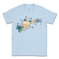 Dusty Blue western turquoise gun hand Classic Tee - MaliasSmallBusiness