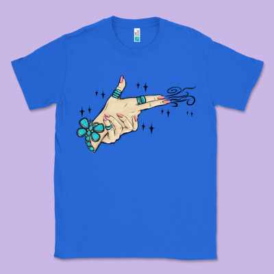 Western Turquoise Gun Hand Classic Tee Designed By Maliassmallbusiness