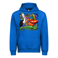 Cobalt mardi gras pelican crawfish crocodile Urban Hoodie - OliviaCreatesArt