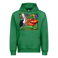 Emerald mardi gras pelican crawfish crocodile Urban Hoodie - OliviaCreatesArt