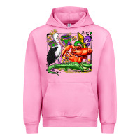 Fuchsia Pink mardi gras pelican crawfish crocodile Urban Hoodie - OliviaCreatesArt