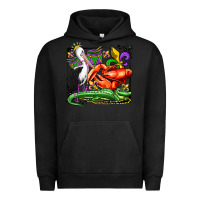 Pigment Black mardi gras pelican crawfish crocodile Urban Hoodie - OliviaCreatesArt