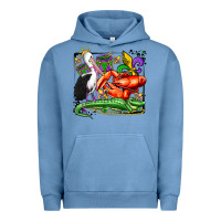 Pigment Pebble Blue mardi gras pelican crawfish crocodile Urban Hoodie - OliviaCreatesArt