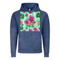 Vintage Denim floral background Vintage Hoodie - BundleAndBundleShop