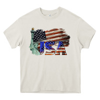 Cream usa  statue of liberty Heavy Core Tee - BarkalooDesign