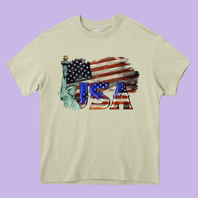 Usa  Statue Of Liberty Heavy Core Tee Designed By Barkaloodesign
