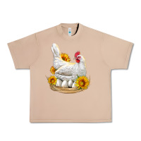 Burro Perched Chicken With Sunflowers Urban Heavy Tee - LillyAllenDesigns