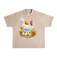 French Oak Perched Chicken With Sunflowers Urban Heavy Tee - LillyAllenDesigns