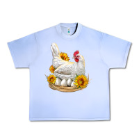 Grape Ice Perched Chicken With Sunflowers Urban Heavy Tee - LillyAllenDesigns