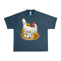 Perched Chicken With Sunflowers Urban Heavy Tee | Teevron