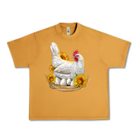 Peanut Butter Perched Chicken With Sunflowers Urban Heavy Tee - LillyAllenDesigns