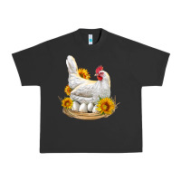 Pigment Black Perched Chicken With Sunflowers Urban Heavy Tee - LillyAllenDesigns